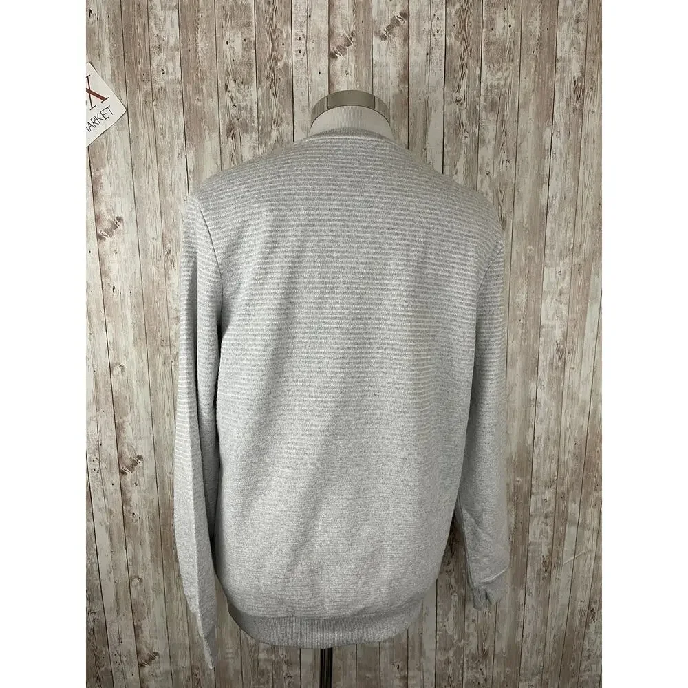 De Facto Sweater Mens 2XL Striped Sweatshirt Gray Pullover Long Sleeve N138